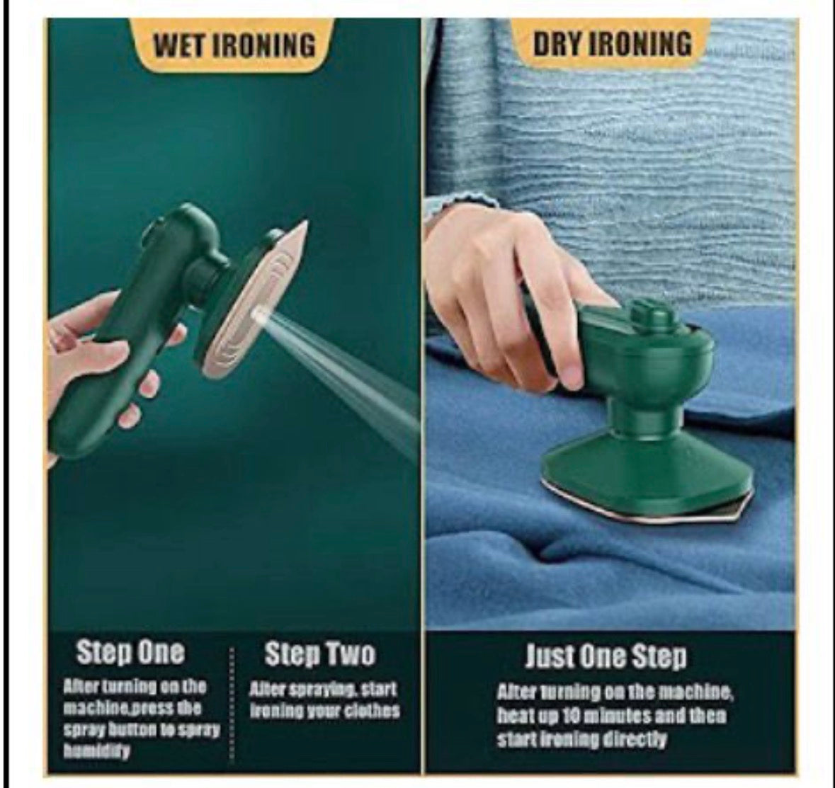 Portable micro steam iron